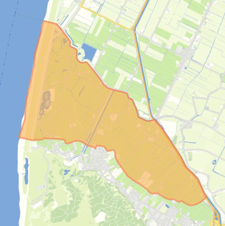 Kaart van de buurt Verspreide huizen in de polders.