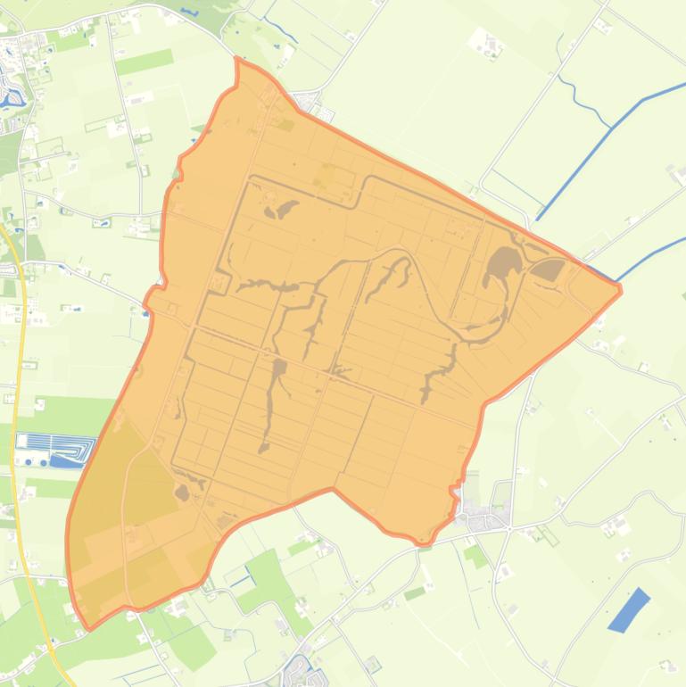 Kaart van de buurt Verspreide huizen in de polders Burger Nieuwland.
