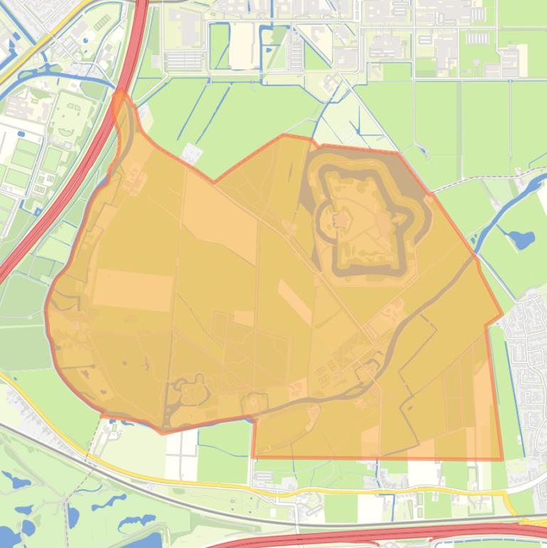 Kaart van de buurt Verspreide huizen in het noorden.