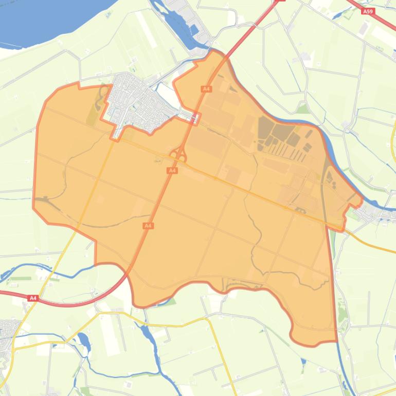 Kaart van de buurt Verspreide huizen in het Oosten.