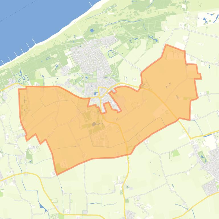 Kaart van de buurt Verspreide huizen in het Zuiden.