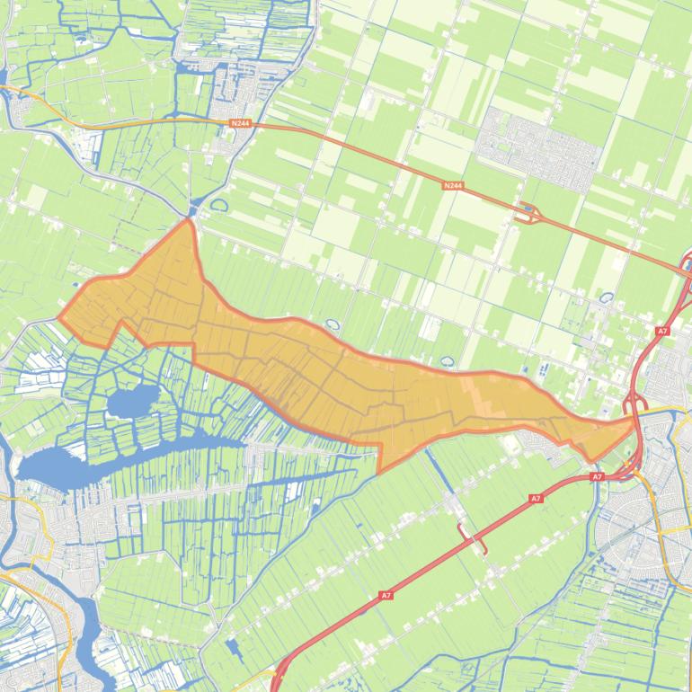 Kaart van de buurt Verspreide huizen Kanaal- en Oudelandsdijk.