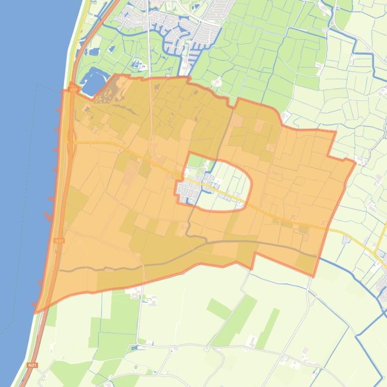 Kaart van de buurt Verspreide huizen Kimswerd.