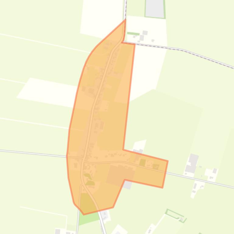 Kaart van de buurt Verspreide huizen Kladde.