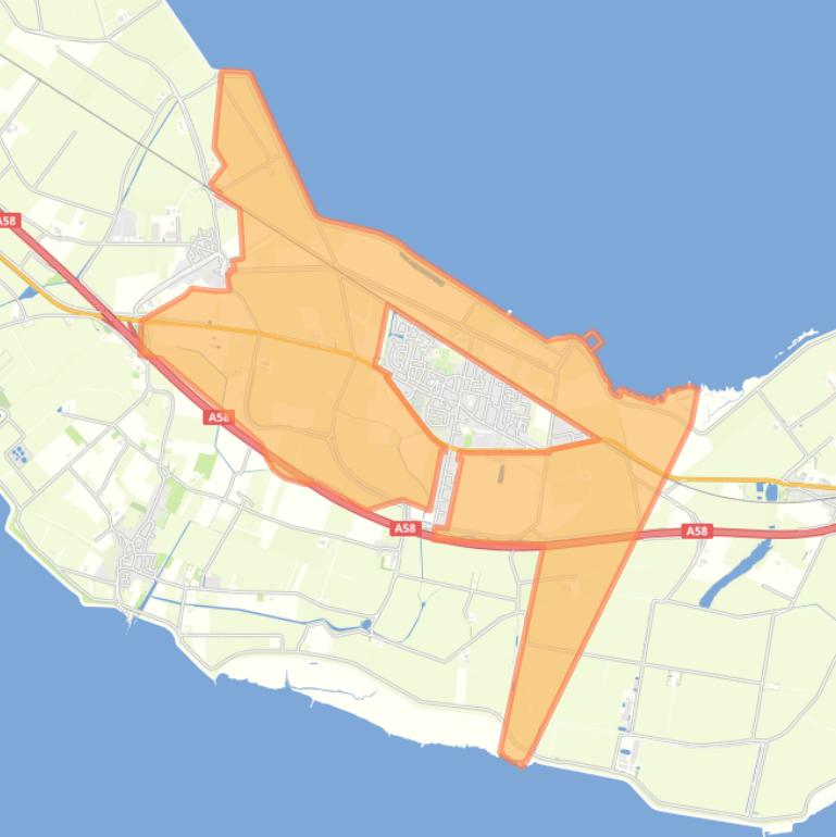 Kaart van de buurt Verspreide huizen Krabbendijke.