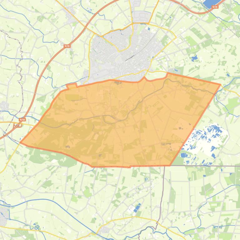 Kaart van de buurt Verspreide huizen Langelo (gedeeltelijk) en Honesch.