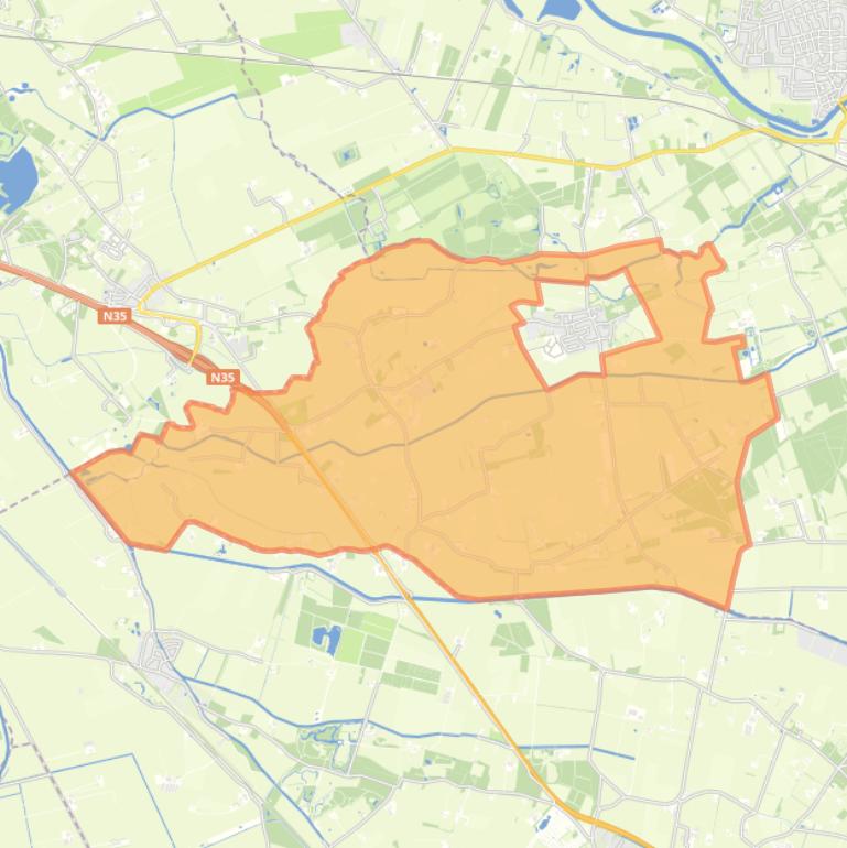 Kaart van de buurt Verspreide huizen Lenthe.