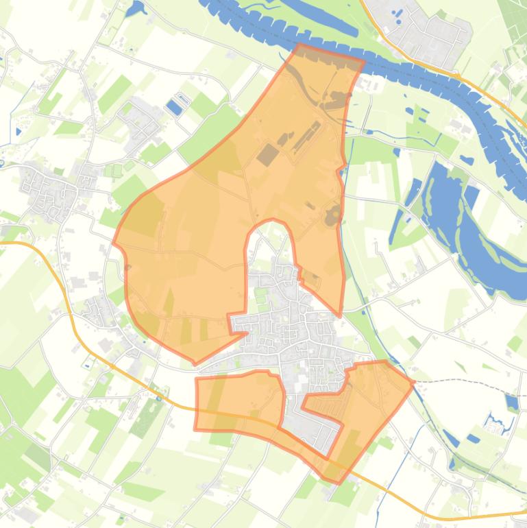 Kaart van de buurt Verspreide huizen Lienden.