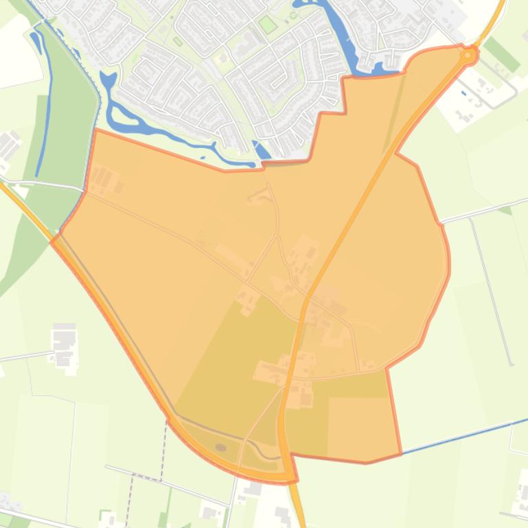 Kaart van de buurt Verspreide huizen Lunen.