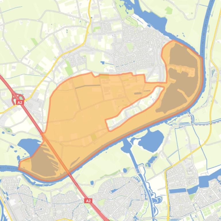 Kaart van de buurt Verspreide huizen Maasdijk en Uiterwaarden.