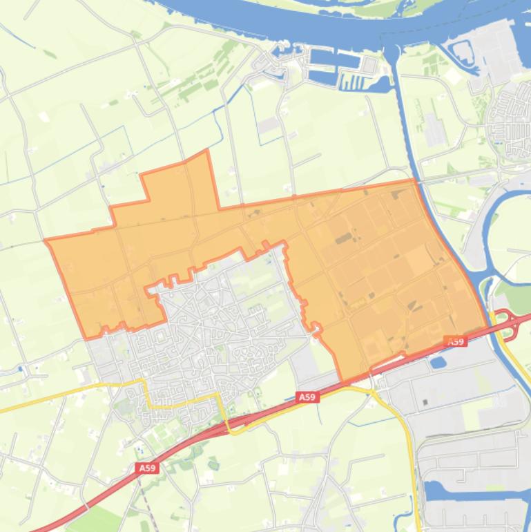 Kaart van de buurt Verspreide huizen Made.