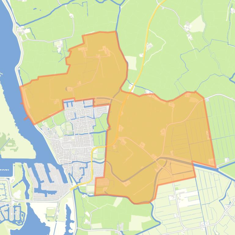 Kaart van de buurt Verspreide huizen Makkum.