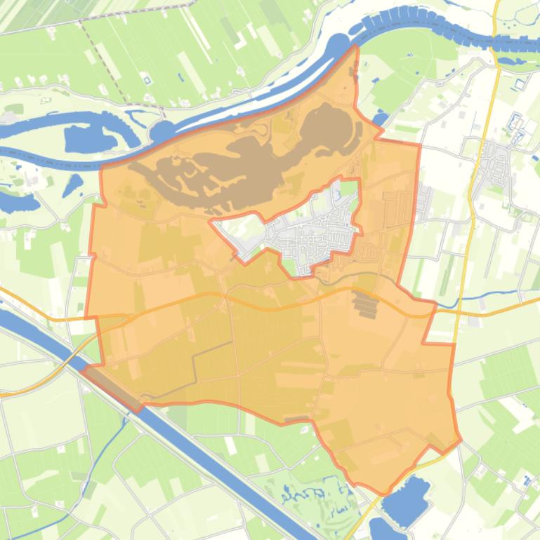 Kaart van de buurt Verspreide huizen Maurik.