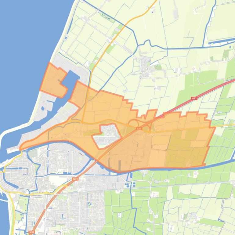 Kaart van de buurt Verspreide huizen Midlum.