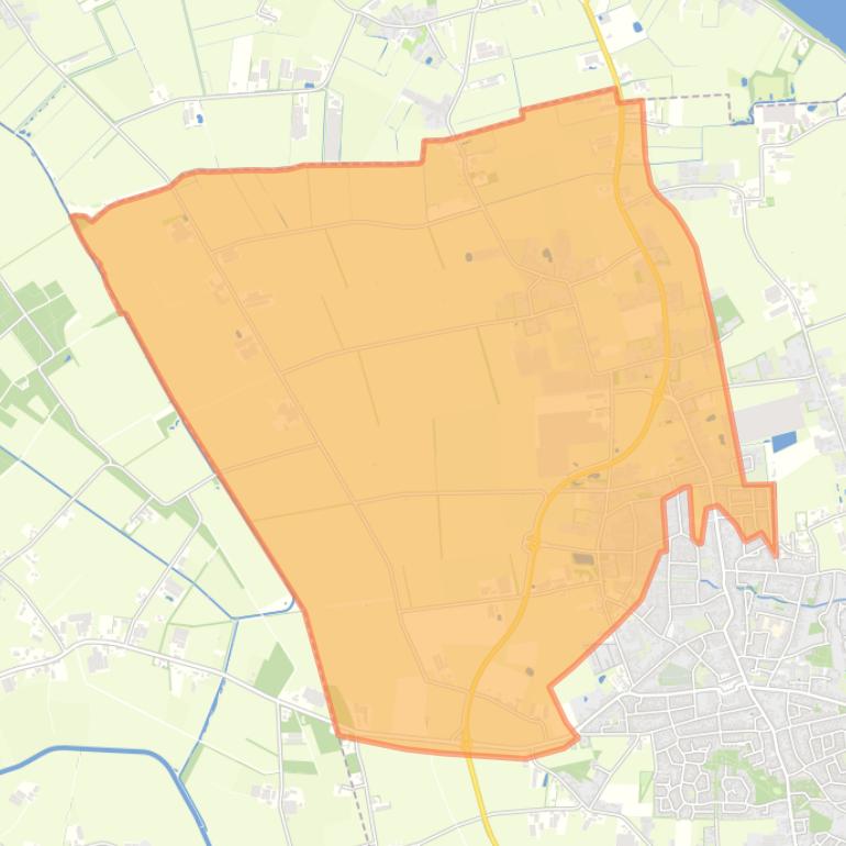 Kaart van de buurt Verspreide huizen Molenwijk Elzen en Neerbroek.