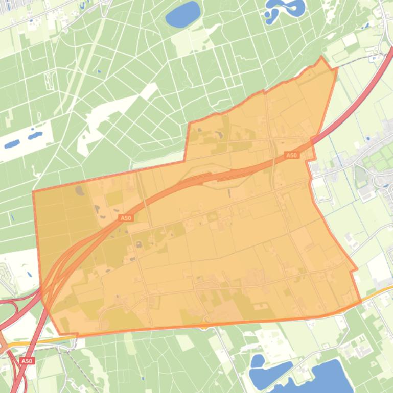 Kaart van de buurt Verspreide huizen Mun.