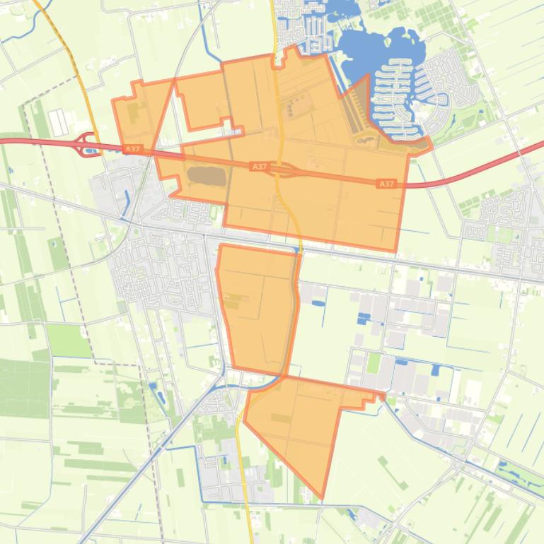Kaart van de buurt Verspreide huizen Nieuw-Amsterdam.