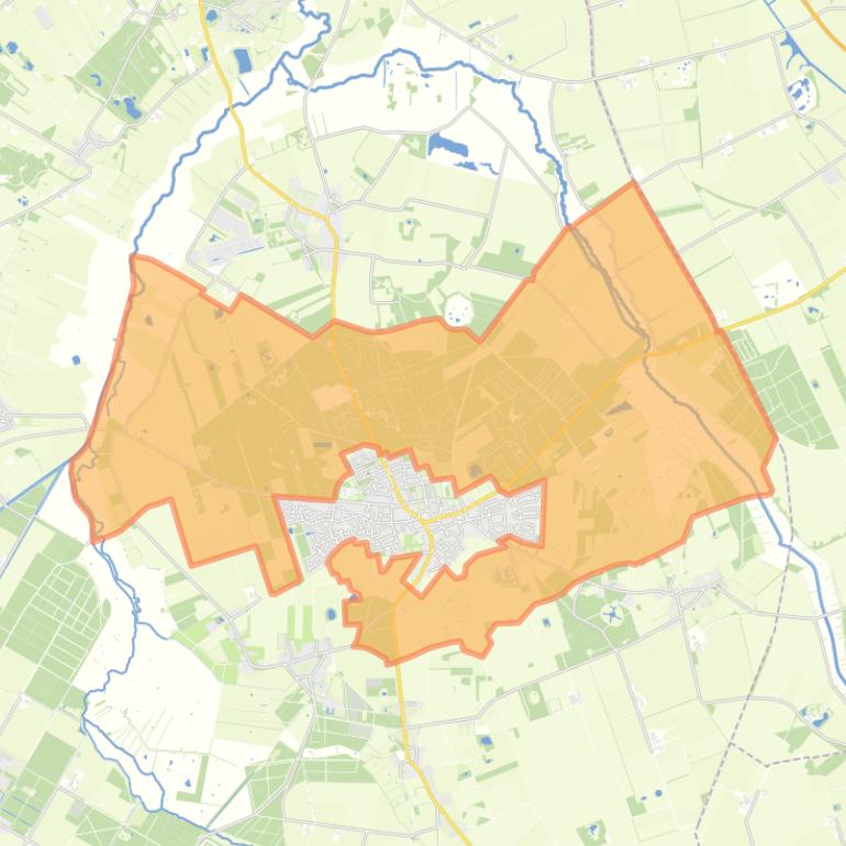 Kaart van de buurt Verspreide huizen Norg.