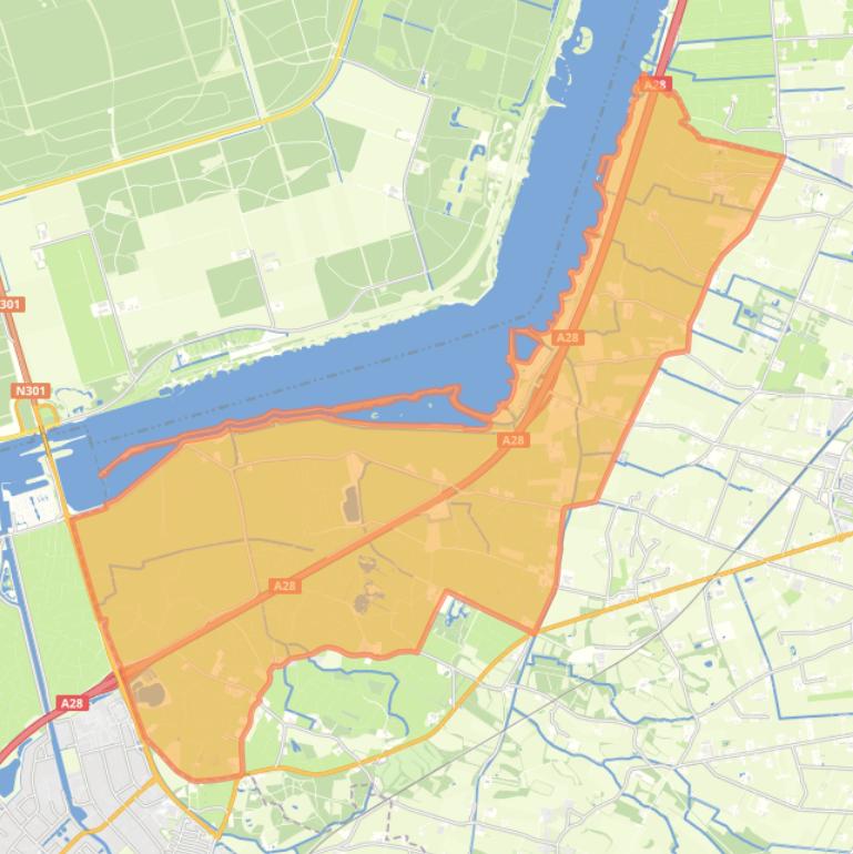 Kaart van de buurt Verspreide huizen Nulde.