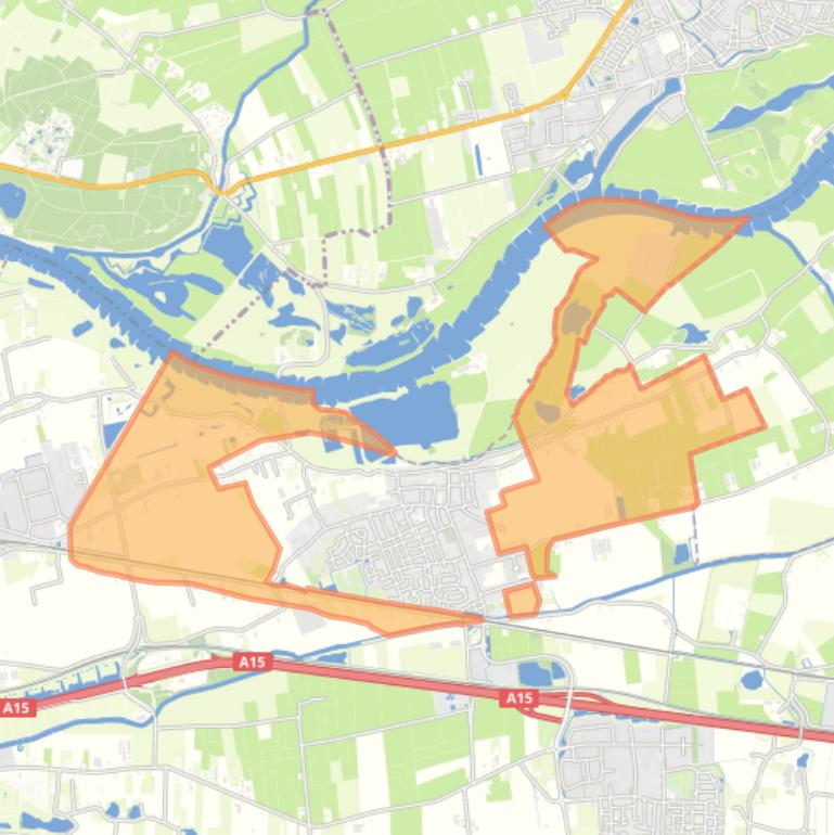 Kaart van de buurt Verspreide huizen Opheusden.