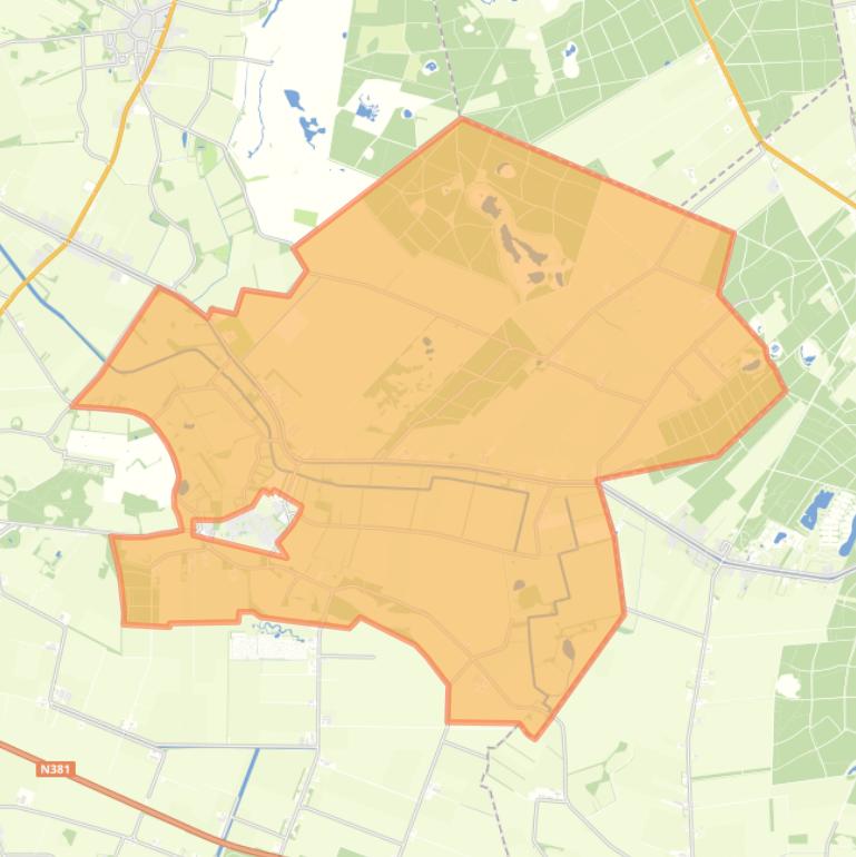 Kaart van de buurt Verspreide huizen Orvelte.
