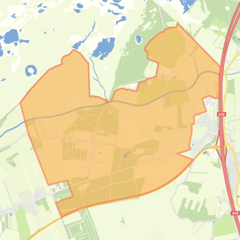 Kaart van de buurt Verspreide huizen Pesse.