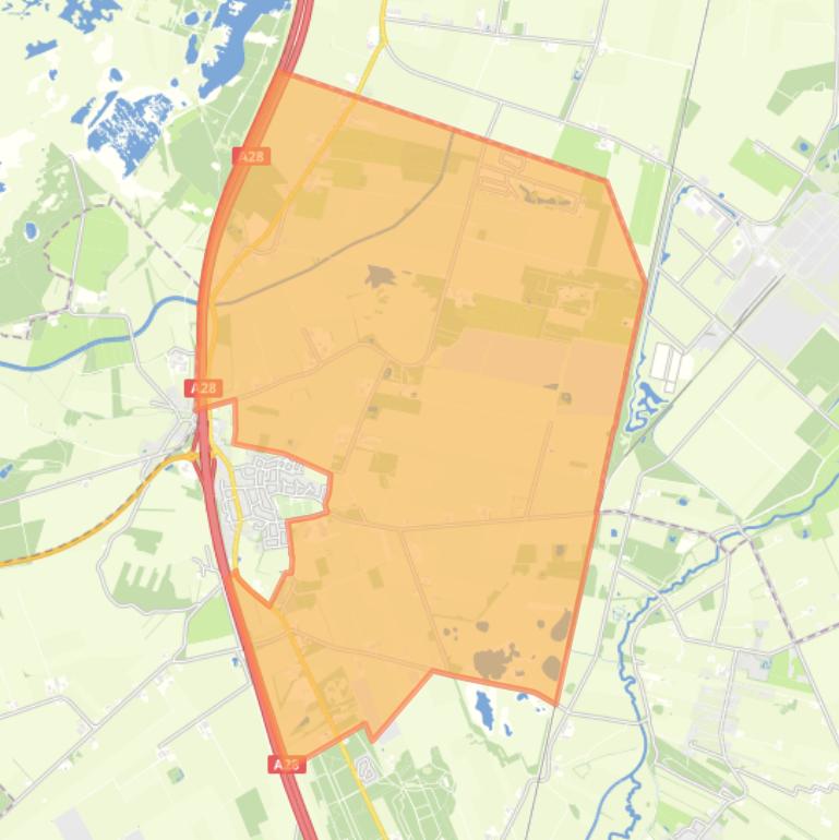 Kaart van de buurt Verspreide huizen Pesse-Oost.