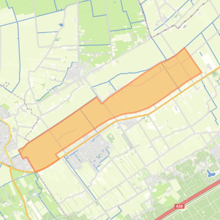 Kaart van de buurt Verspreide huizen polder Oldebroek.