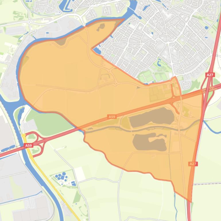 Kaart van de buurt Verspreide huizen Raamsdonksveer.