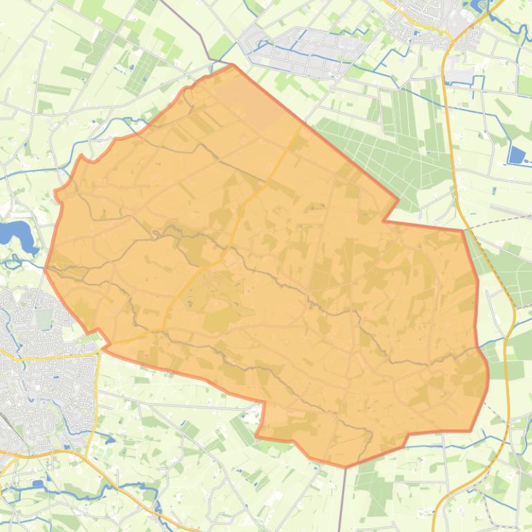 Kaart van de buurt Verspreide huizen Ratum Henxel Huppel.