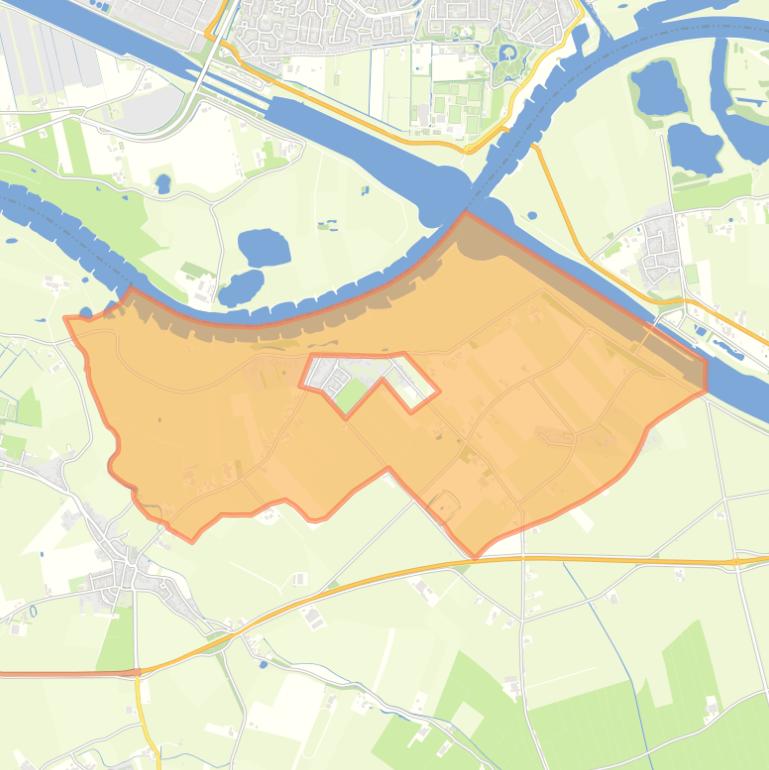 Kaart van de buurt Verspreide huizen Ravenswaaij.