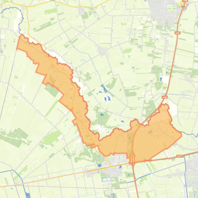Kaart van de buurt Verspreide huizen Reestgebied (gedeeltelijk).
