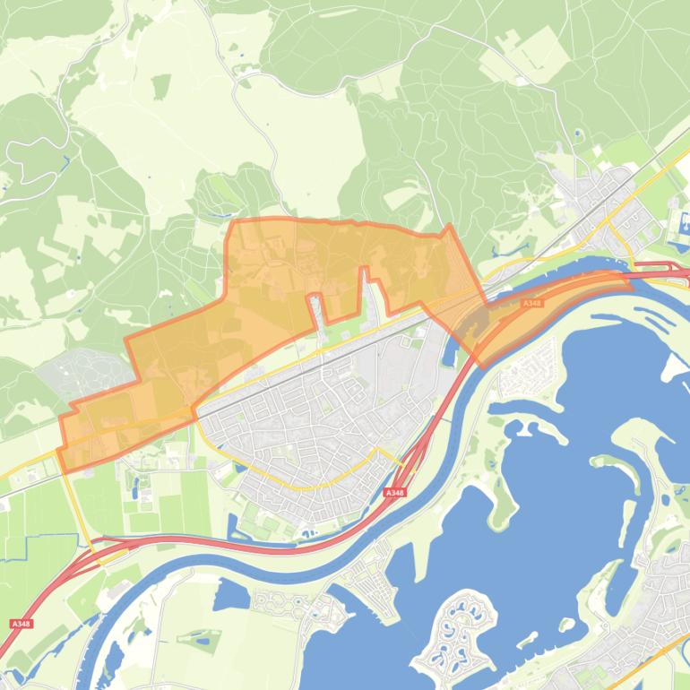 Kaart van de buurt Verspreide huizen Rheden.