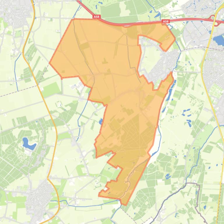 Kaart van de buurt Verspreide huizen Riel.