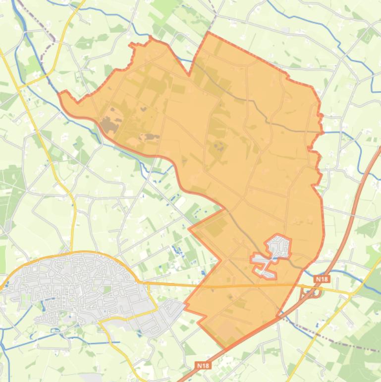 Kaart van de buurt Verspreide huizen Rietmolen en Broeke.