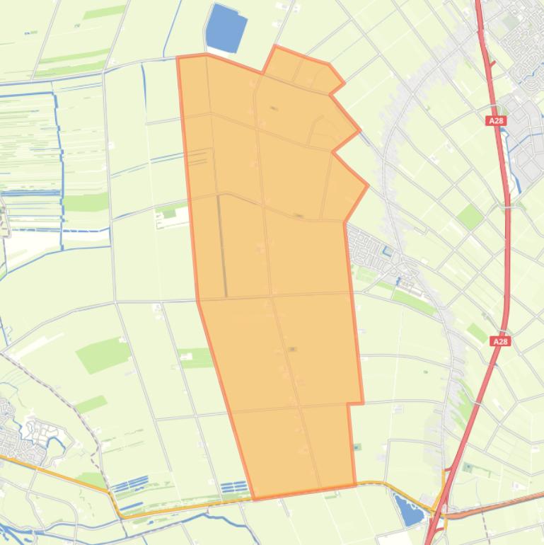 Kaart van de buurt Verspreide huizen Rouveen.