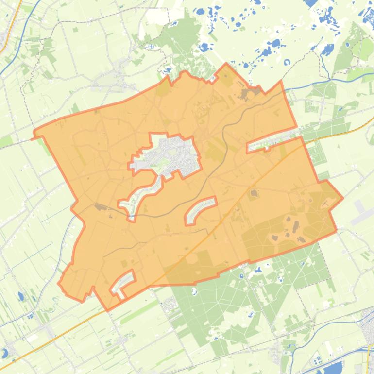 Kaart van de buurt Verspreide huizen Ruinen.