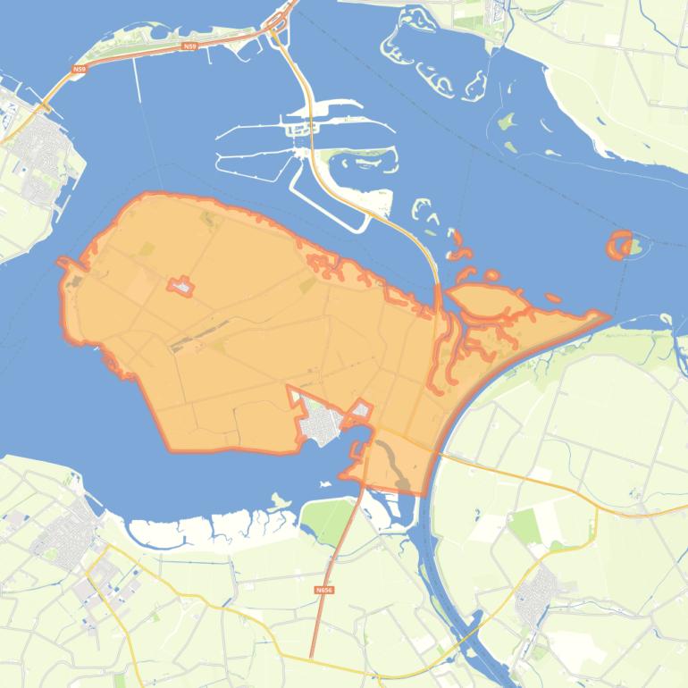 Kaart van de buurt Verspreide huizen Sint Philipsland.