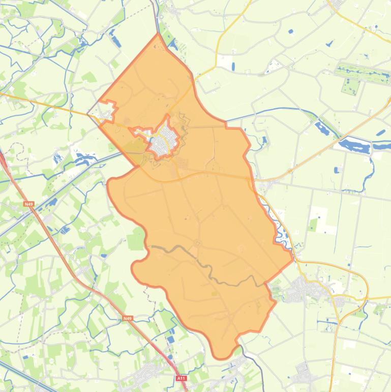 Kaart van de buurt Verspreide huizen Sluis.