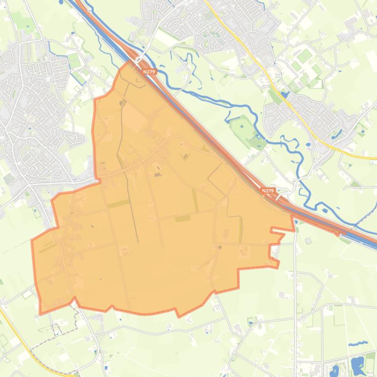 Kaart van de buurt Verspreide huizen Spurk en ’t Woud.