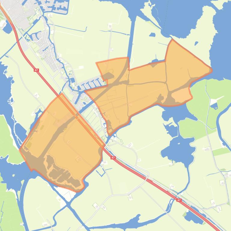 Kaart van de buurt Verspreide huizen.