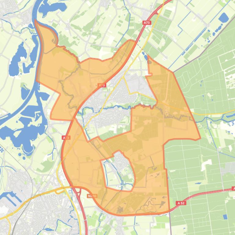 Kaart van de buurt Verspreide huizen Swalmen.