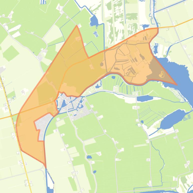 Kaart van de buurt Verspreide huizen ten noorden van Blokzijl.