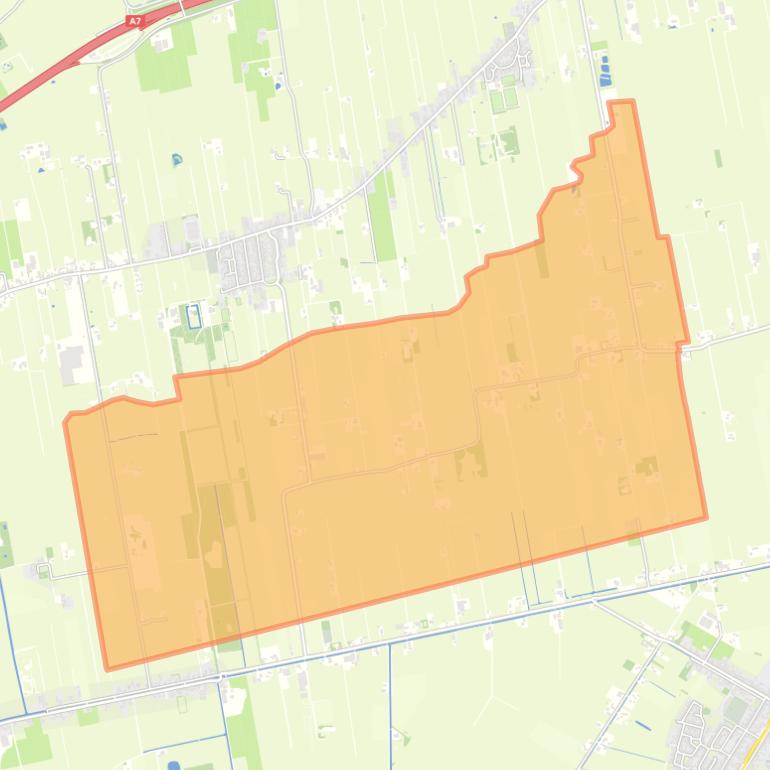 Kaart van de buurt Verspreide huizen ten noorden van Jonkersvaart.