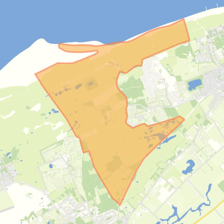 Kaart van de buurt Verspreide huizen ten westen van Renesse.