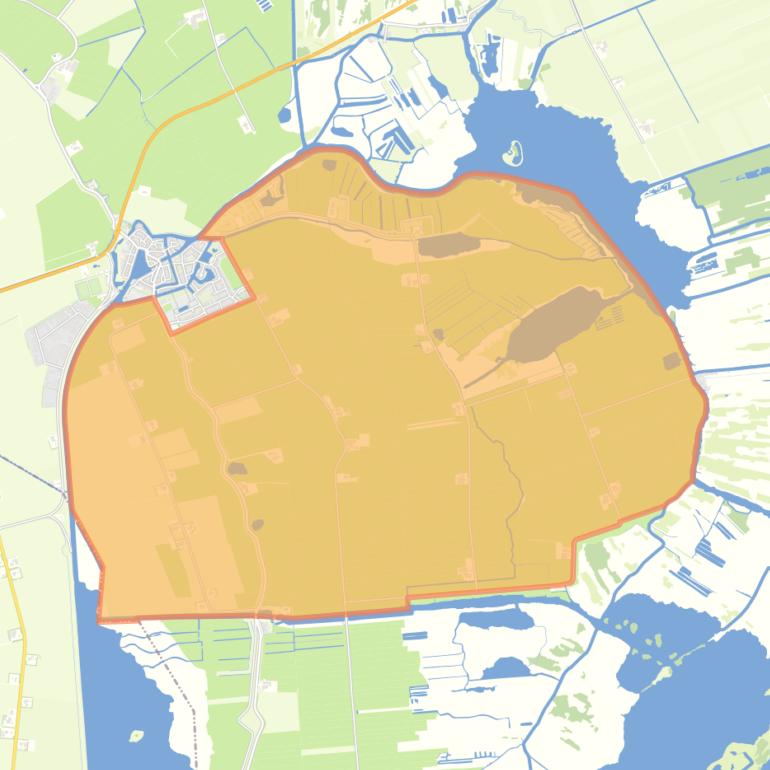 Kaart van de buurt Verspreide huizen ten zuiden van Blokzijl.