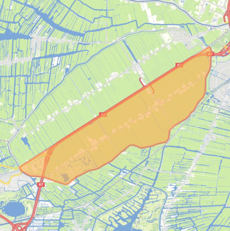 Kaart van de buurt Verspreide huizen ten zuiden van De Middentocht.