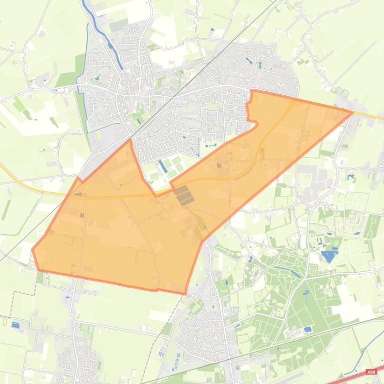 Kaart van de buurt Verspreide huizen ten zuiden van Oudenbosch.