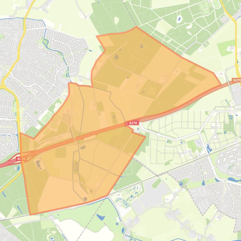 Kaart van de buurt Verspreide huizen ten zuidoosten van Nuenen.
