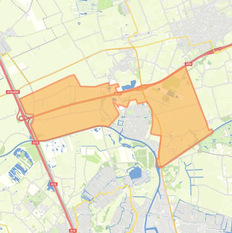 Kaart van de buurt Verspreide huizen Terheijden.